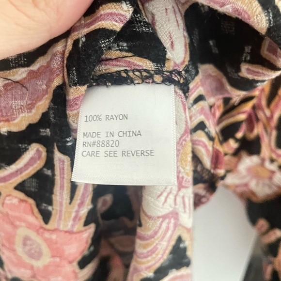 CHRISTIAN SIRIANO Floral Print Boho Style Loose Fit Short Puff Sleeves Sz S - Picture 5 of 7